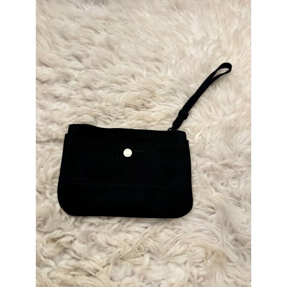 Lands' End Canvas Zippered Wristlet Zippered Pouch Black - Picture 1 of 9